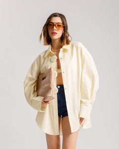 Camicia in cotone a righe GIALLA- H15565