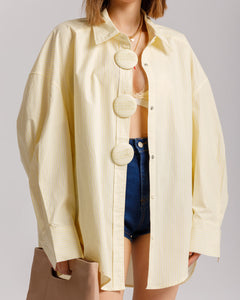 Camicia in cotone a righe GIALLA- H15565