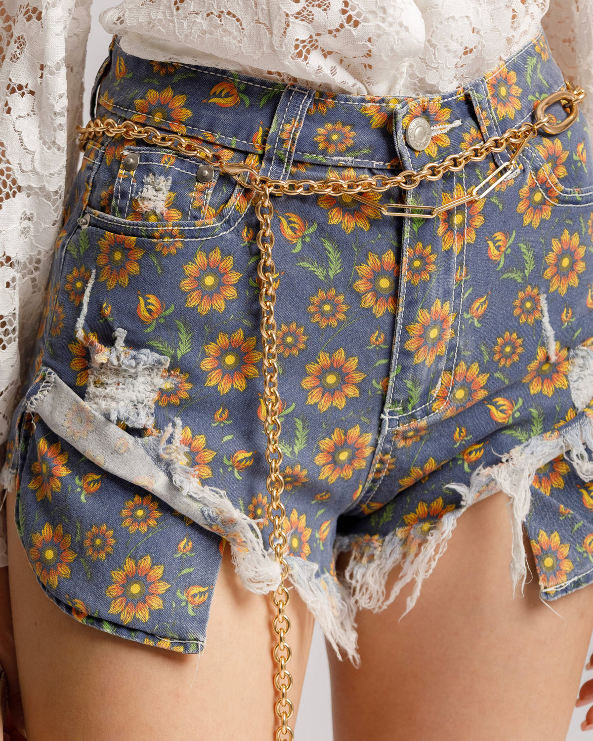 Shorts denim flower - PJ15266