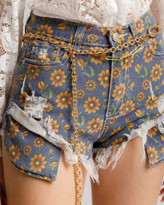 Shorts denim flower - PJ15266