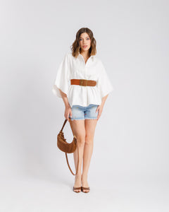 Camicia in denim BIANCA- BS9572
