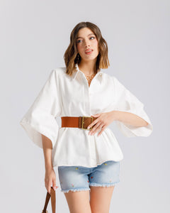 Camicia in denim BIANCA- BS9572