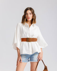 Camicia in denim BIANCA- BS9572