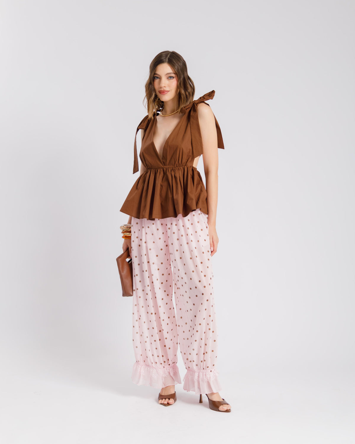 Pantaloni morbidi a pois - U70619
