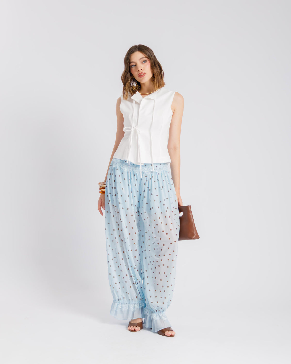 Pantaloni morbidi a pois - U70619