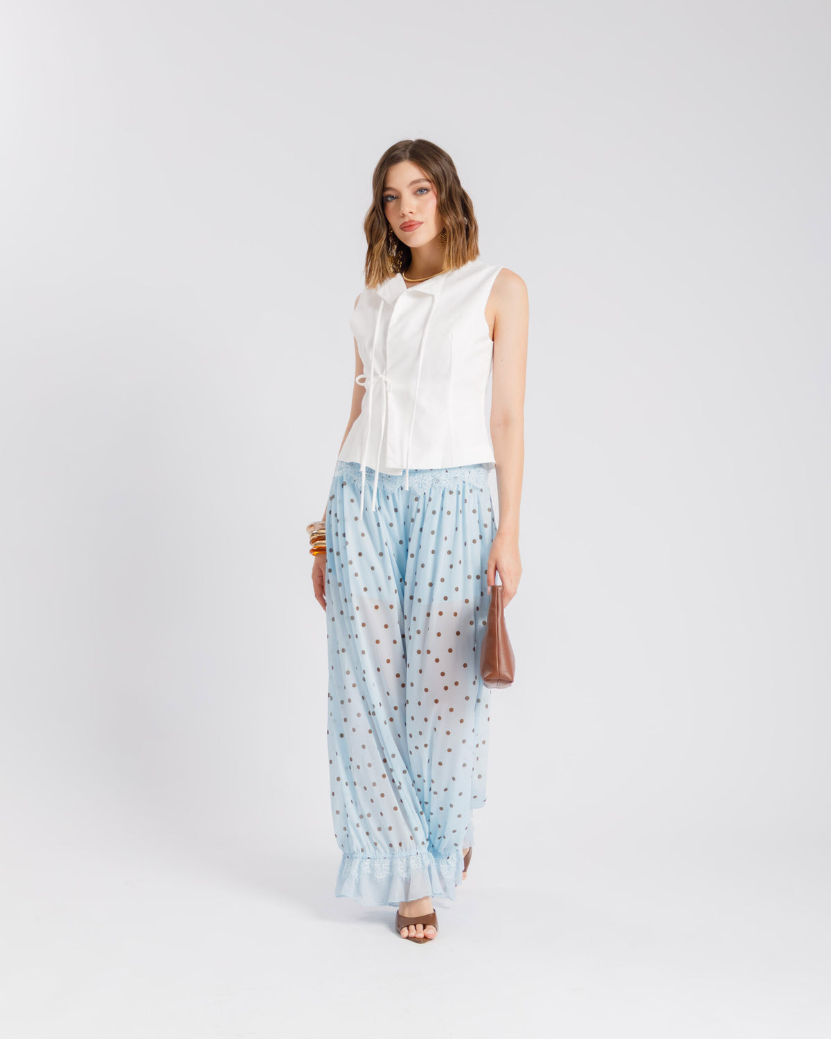 Pantaloni morbidi a pois - U70619