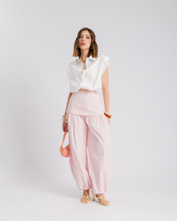 Camicia crop in cotone - 3256