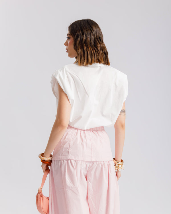 Camicia crop in cotone - 3256