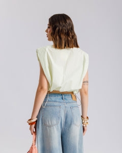 Camicia crop in cotone - 3256