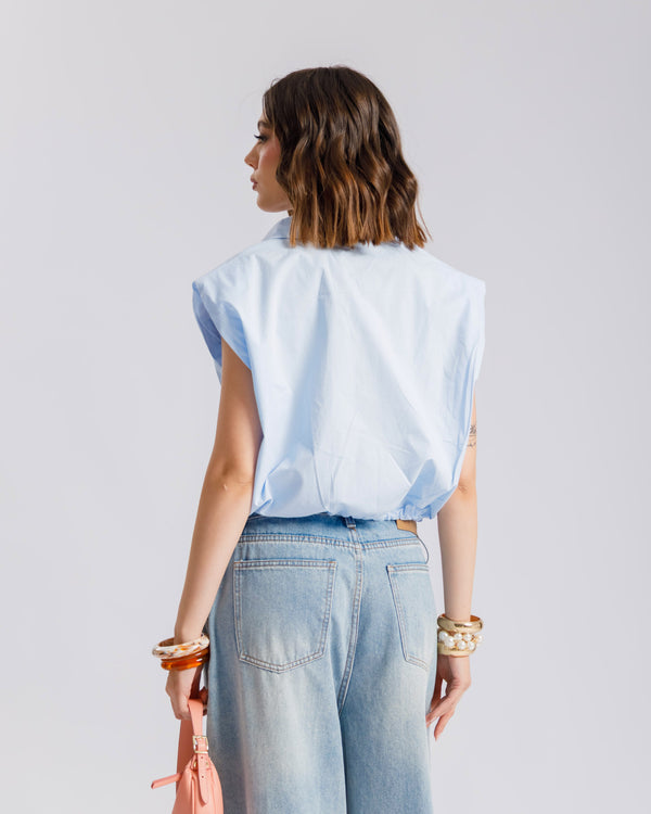 Camicia crop in cotone - 3256