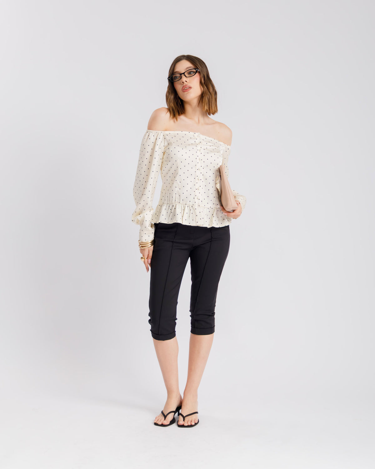 Camicia con scollo a pois - U27568