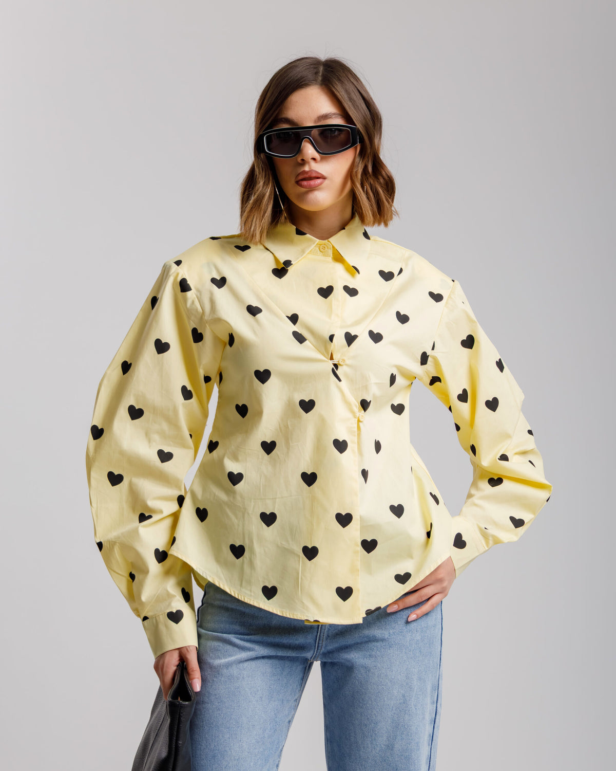 Camicia in cotone con cuori - H13782
