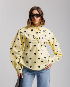 Camicia in cotone con cuori - H13782