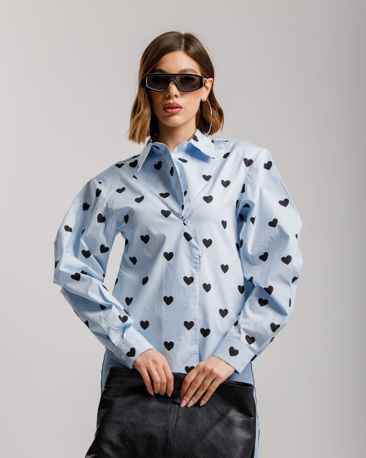 Camicia in cotone con cuori - H13782