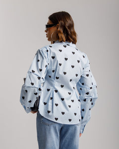 Camicia in cotone con cuori - H13782