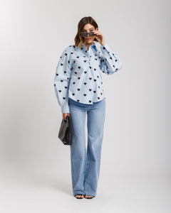 Camicia in cotone con cuori - H13782