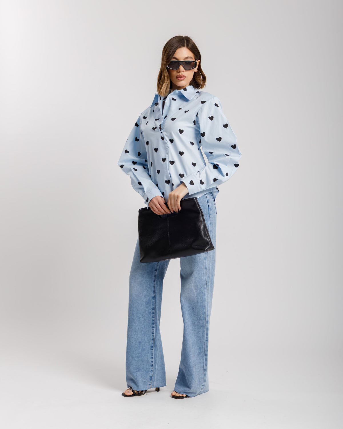 Camicia in cotone con cuori - H13782