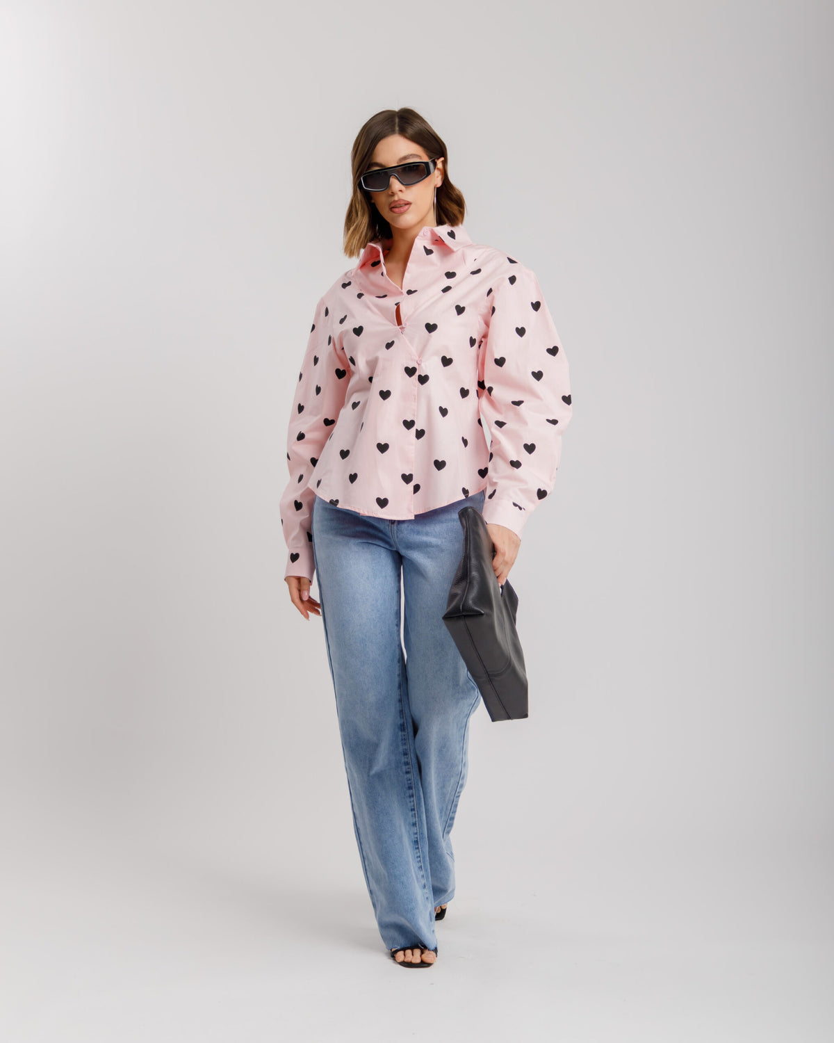 Camicia in cotone con cuori - H13782