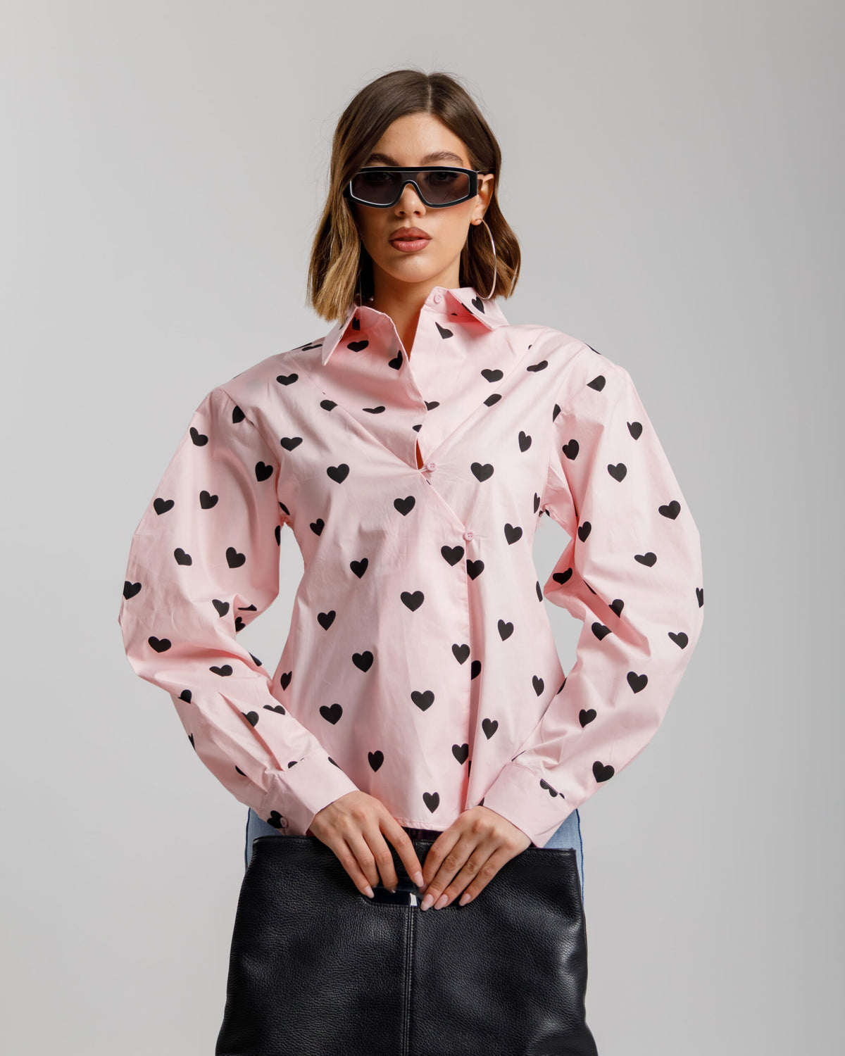 Camicia in cotone con cuori - H13782