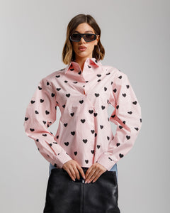 Camicia in cotone con cuori - H13782