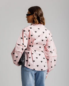Camicia in cotone con cuori - H13782