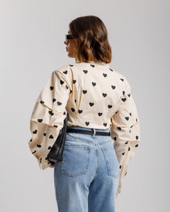Camicia in cotone con cuori - H13782