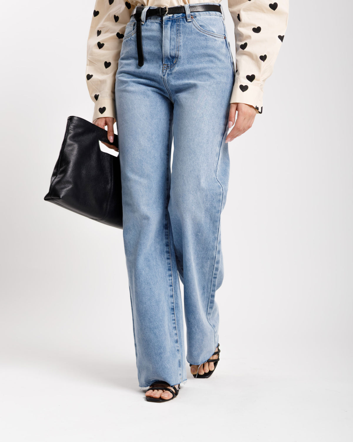 Jeans wide leg blu - 8672