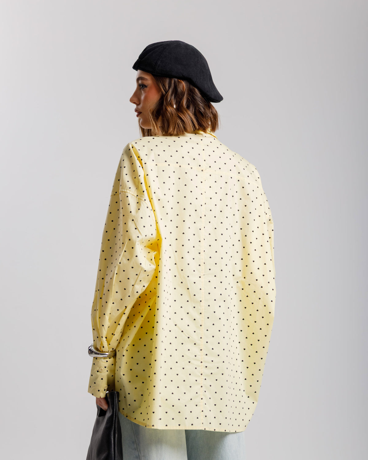 Camicia in cotone micro cuori - H13898