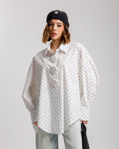 Camicia in cotone micro cuori - H13898