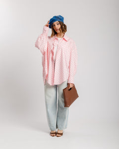 Camicia in cotone micro cuori - H13898