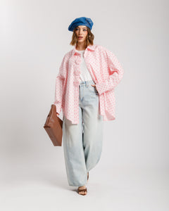 Camicia in cotone micro cuori - H13898