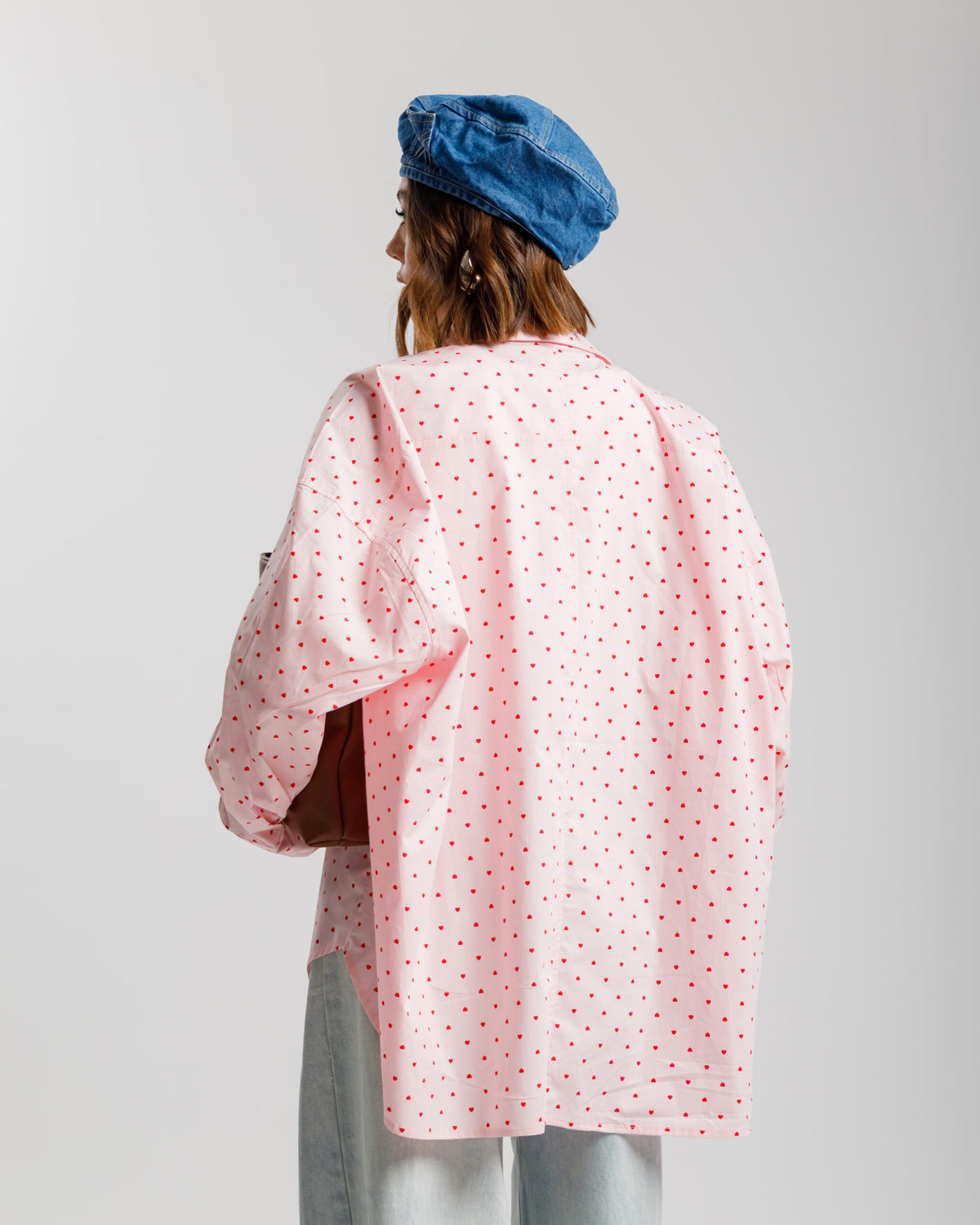 Camicia in cotone micro cuori - H13898