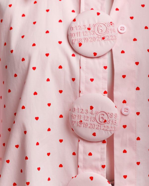 Camicia in cotone micro cuori - H13898