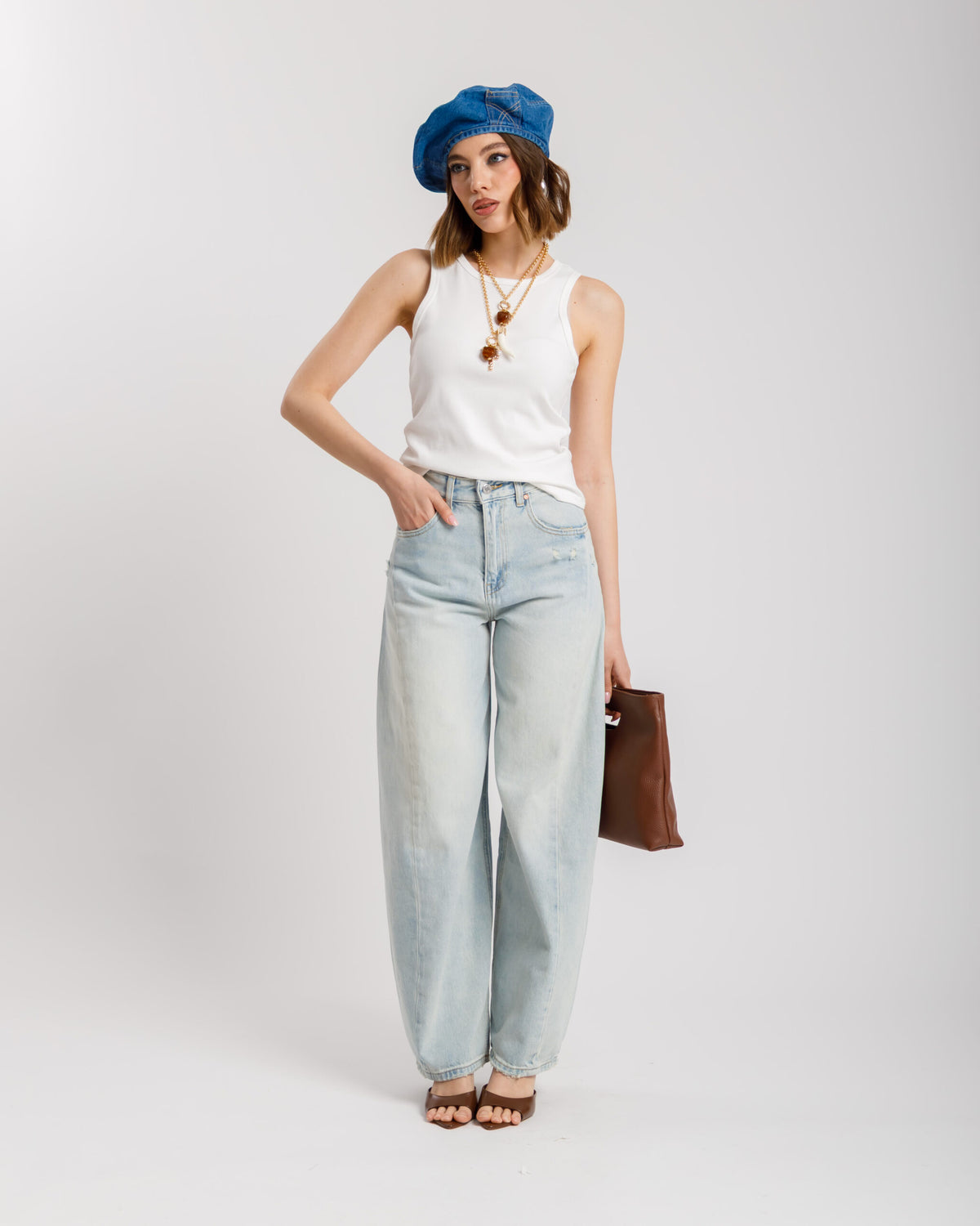 Jeans ballon impunture - H5320