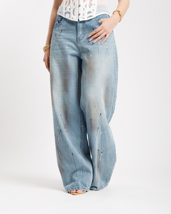 Jeans baggy paint - P13512