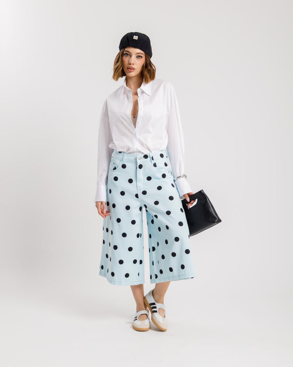 Bermuda in denim pois - P13735