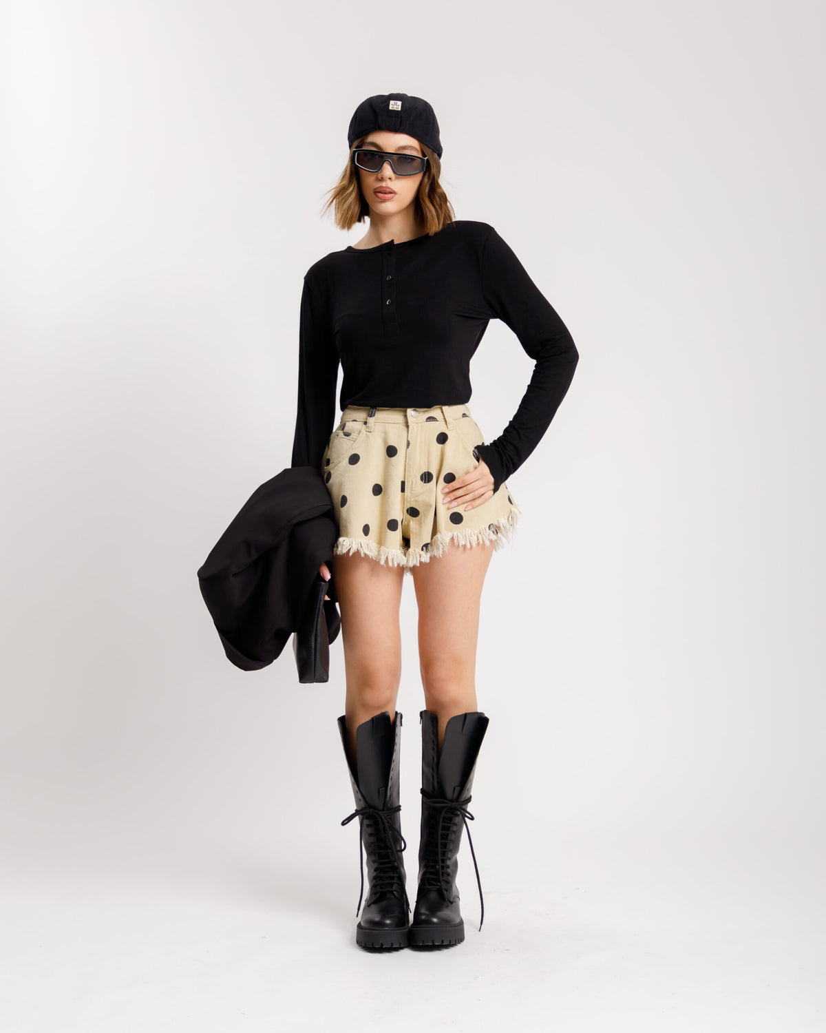 Shorts in denim a pois - PJ13819