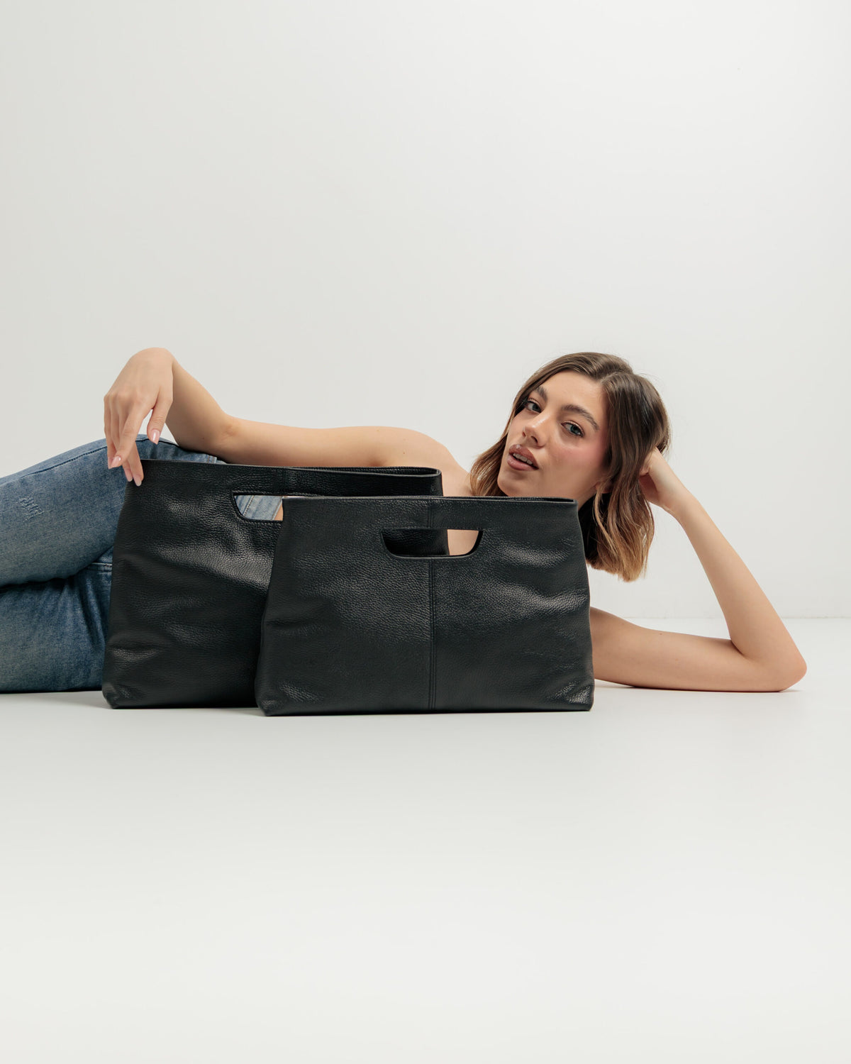 Borsa in pelle BABY GRACE nera - LOVING BAGS