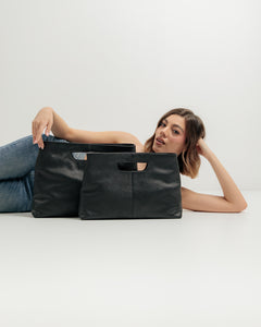 Borsa in pelle BABY GRACE nera - LOVING BAGS