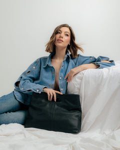 Borsa in pelle BABY GRACE nera - LOVING BAGS