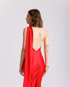 Abito lungo con foulard - 20118