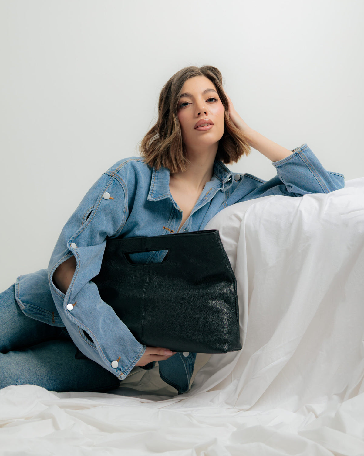 Borsa in pelle BABY GRACE nera - LOVING BAGS