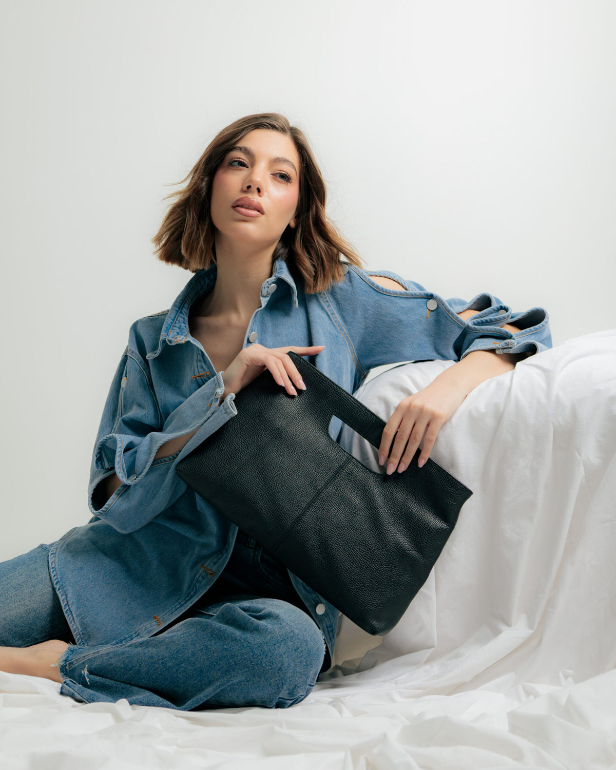 Borsa in pelle BABY GRACE nera - LOVING BAGS