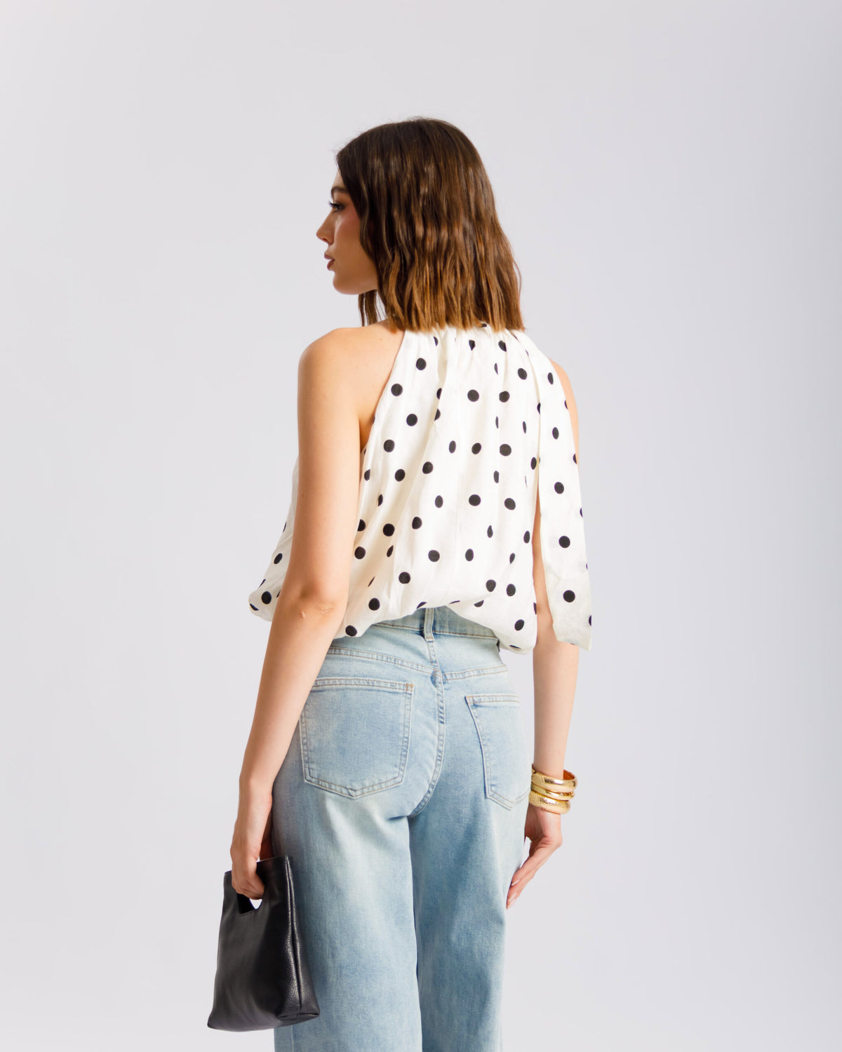 Top in viscosa a pois - H4779