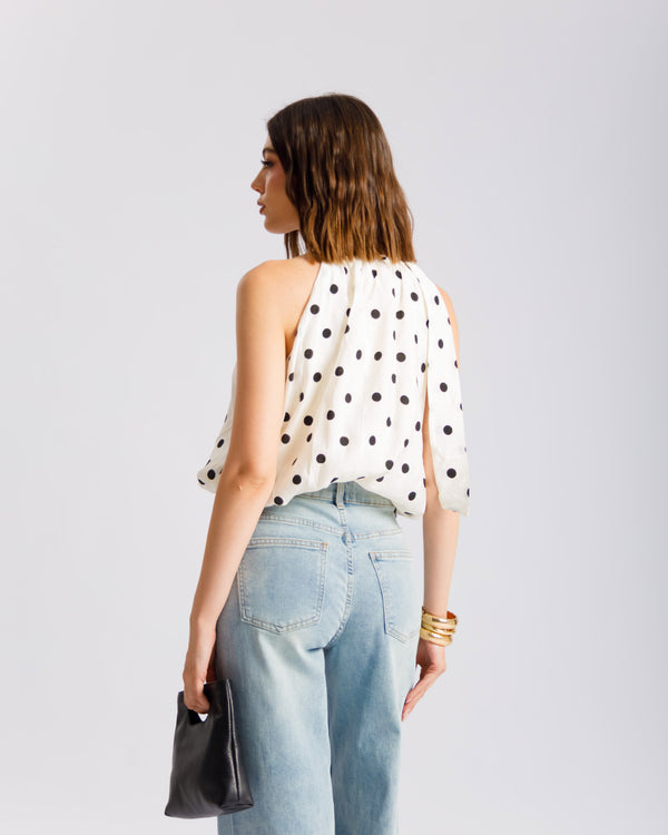 Top in viscosa a pois - H4779