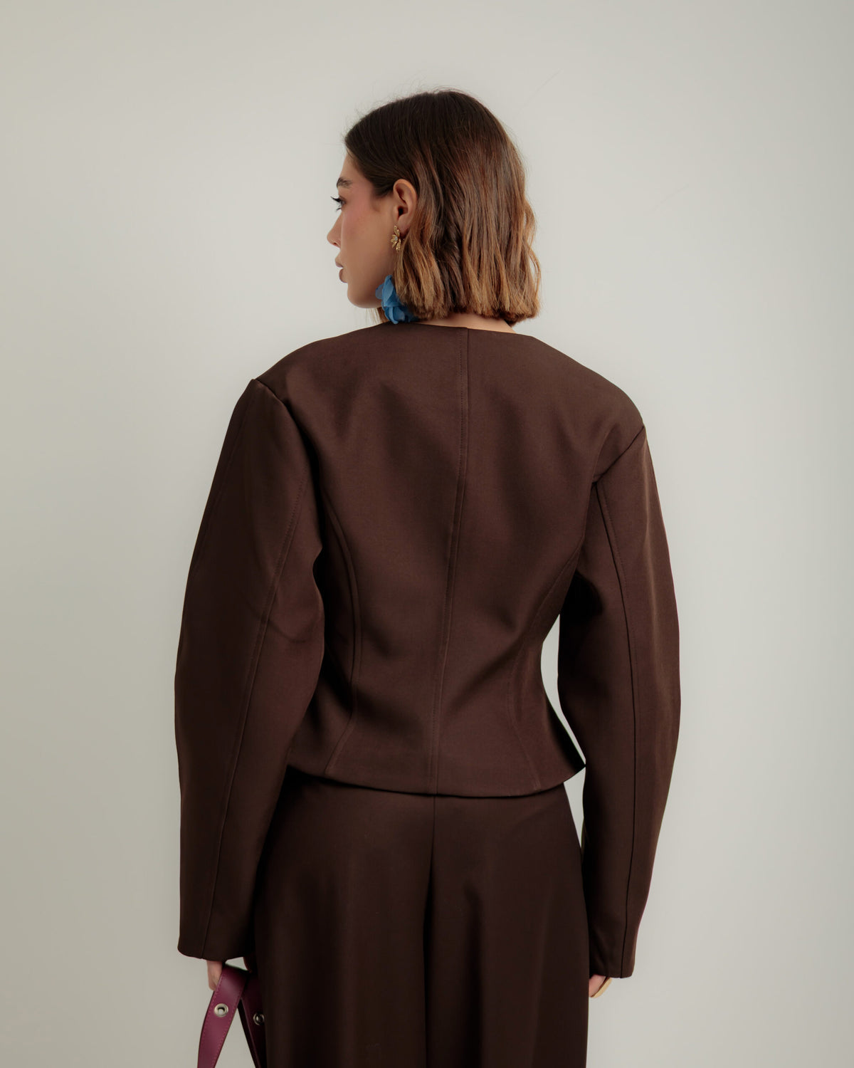 Blazer strutturato slimfit MARRONE - 3189