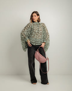Camicia stampata con fiocco - H12908