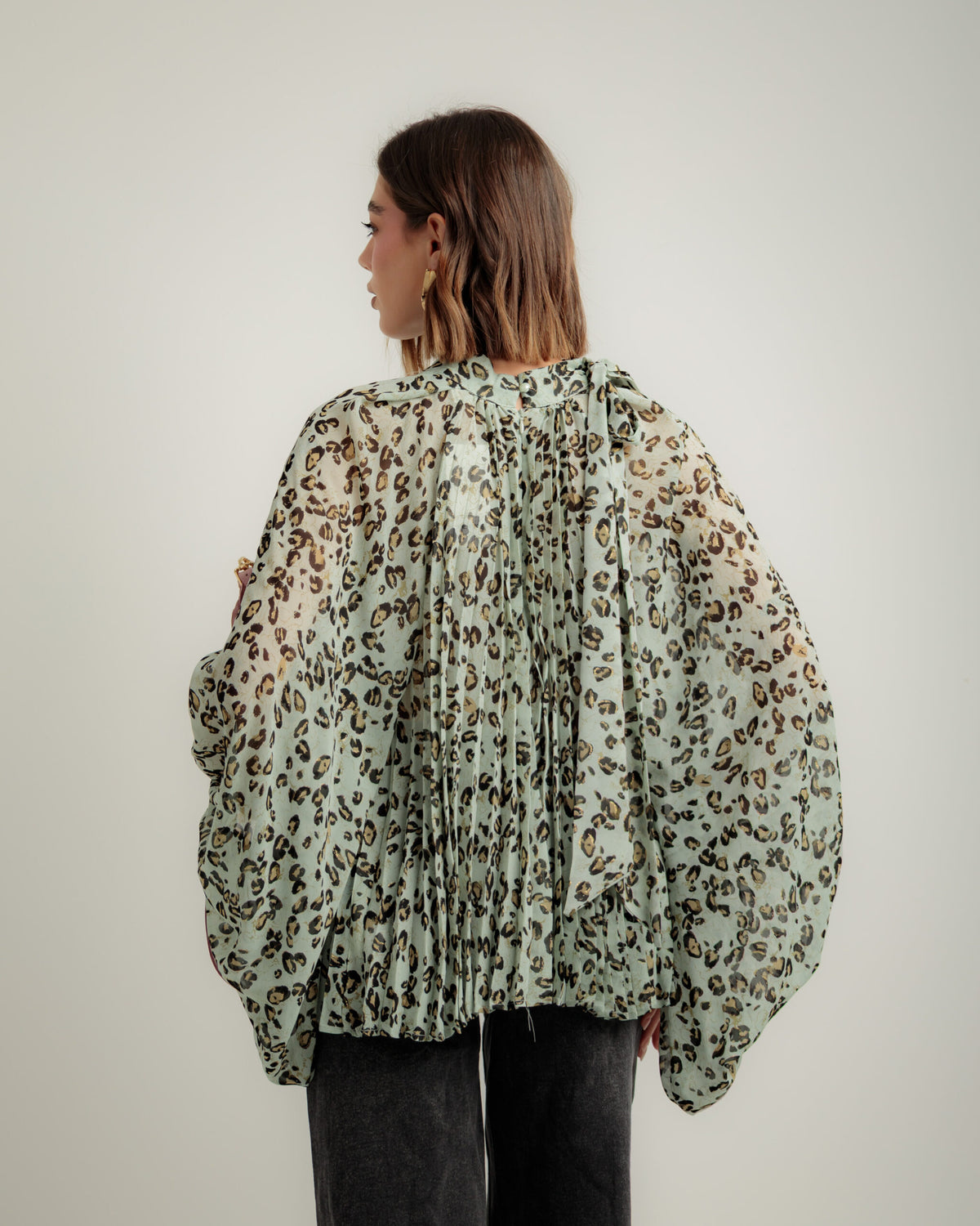 Camicia stampata con fiocco - H12908