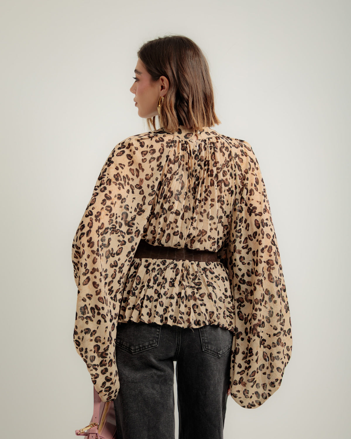 Camicia stampata con fiocco - H12908