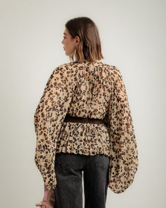 Camicia stampata con fiocco - H12908